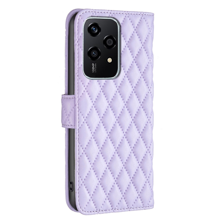 For Honor 200 Lite Global Diamond Lattice Wallet Flip Leather Phone Case(Purple) - Honor Cases by PMC Jewellery | Online Shopping South Africa | PMC Jewellery | Buy Now Pay Later Mobicred