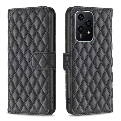 For Honor 200 Lite Global Diamond Lattice Wallet Flip Leather Phone Case(Black) - Honor Cases by PMC Jewellery | Online Shopping South Africa | PMC Jewellery | Buy Now Pay Later Mobicred