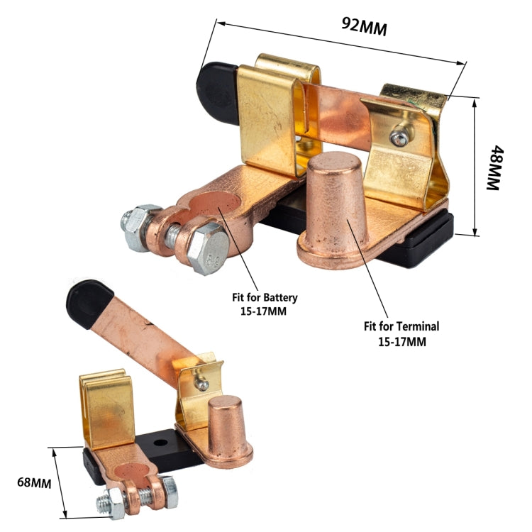 Car Negative Brass Battery Selector Isolator Disconnect Switch Cut - Car Switches by PMC Jewellery | Online Shopping South Africa | PMC Jewellery | Buy Now Pay Later Mobicred