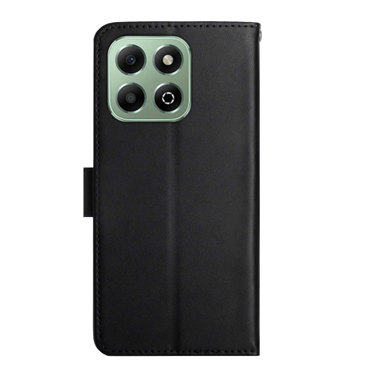 For Honor X6b HT02 Genuine Leather Fingerprint-proof Flip Phone Case(Black) - Honor Cases by PMC TechLife | Online Shopping South Africa | PMC TechLife | Buy Now Pay Later Mobicred