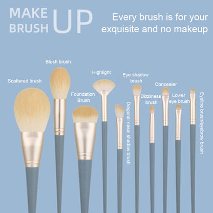 10pcs Beauty Brush Milk Blue Color Non-shedding Makeup Brush Set - Makeup Brushes by PMC Jewellery | Online Shopping South Africa | PMC Jewellery