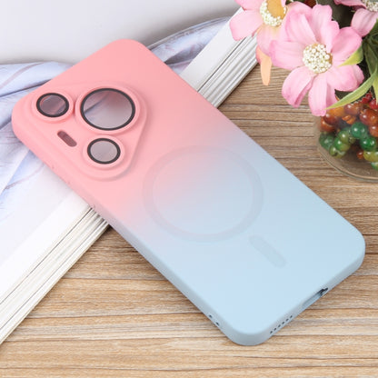 For Huawei Pura 70 Pro Liquid TPU Silicone Gradient MagSafe Phone Case(Pink Blue) - Huawei Cases by PMC Jewellery | Online Shopping South Africa | PMC Jewellery | Buy Now Pay Later Mobicred