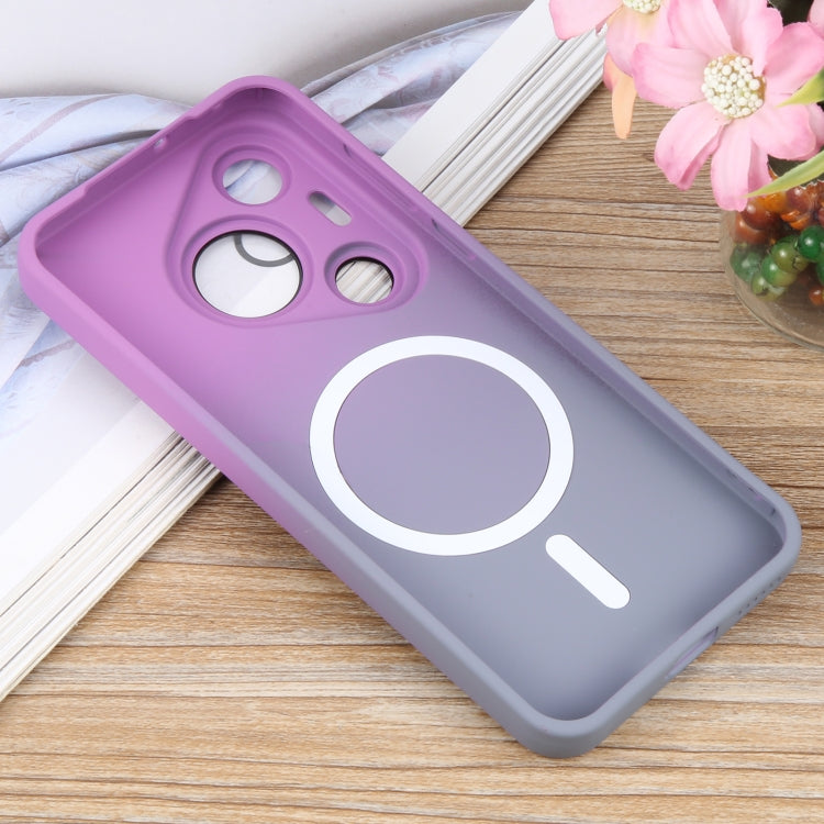 For Huawei Pura 70 Pro Liquid TPU Silicone Gradient MagSafe Phone Case(Purple Grey) - Huawei Cases by PMC Jewellery | Online Shopping South Africa | PMC Jewellery | Buy Now Pay Later Mobicred