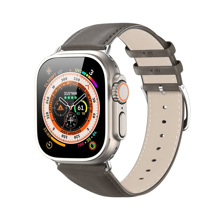 For Apple Watch 9 41mm DUX DUCIS YS Series Genuine Leather Watch Band(Grey) - Watch Bands by DUX DUCIS | Online Shopping South Africa | PMC Jewellery | Buy Now Pay Later Mobicred