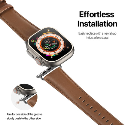 For Apple Watch SE 2022 44mm DUX DUCIS YS Series Genuine Leather Watch Band(Brown) - Watch Bands by DUX DUCIS | Online Shopping South Africa | PMC Jewellery | Buy Now Pay Later Mobicred