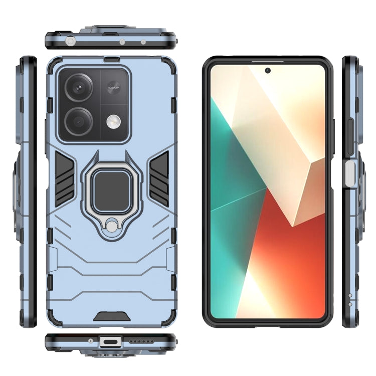 For Xiaomi Redmi Note 13 Shockproof PC + TPU Holder Phone Case(Navy Blue) - Xiaomi Cases by PMC TechLife | Online Shopping South Africa | PMC TechLife | Buy Now Pay Later Mobicred