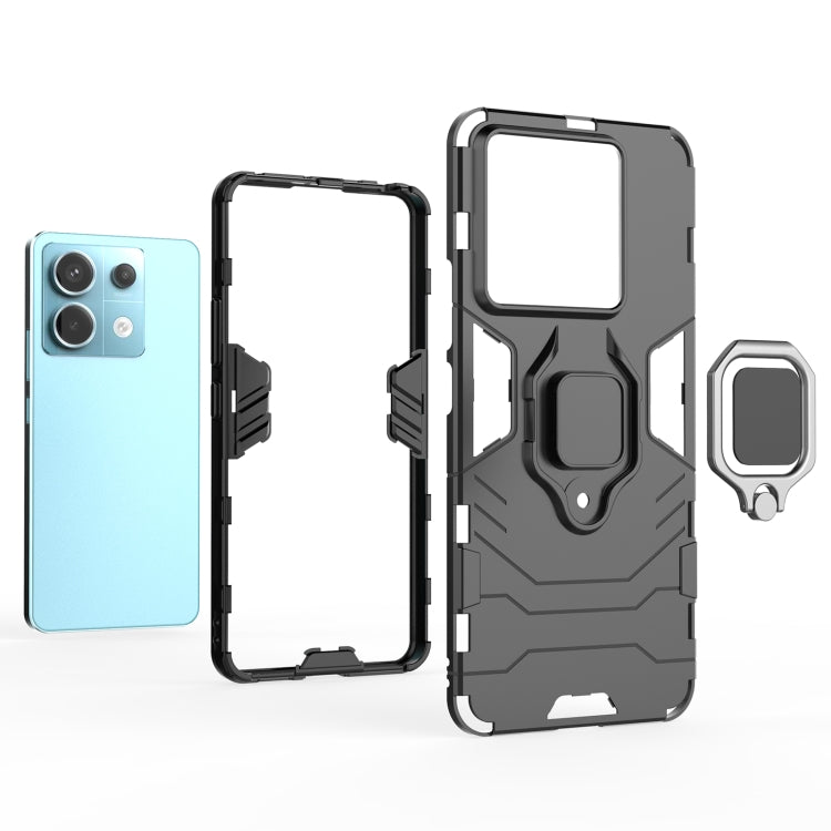 For Xiaomi Redmi Note 13 Pro Shockproof PC + TPU Holder Phone Case(Navy Blue) - Xiaomi Cases by PMC TechLife | Online Shopping South Africa | PMC TechLife | Buy Now Pay Later Mobicred