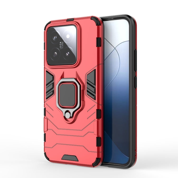 For Xiaomi 14 Shockproof PC + TPU Holder Phone Case(Red) - 14 Cases by PMC Jewellery | Online Shopping South Africa | PMC Jewellery | Buy Now Pay Later Mobicred