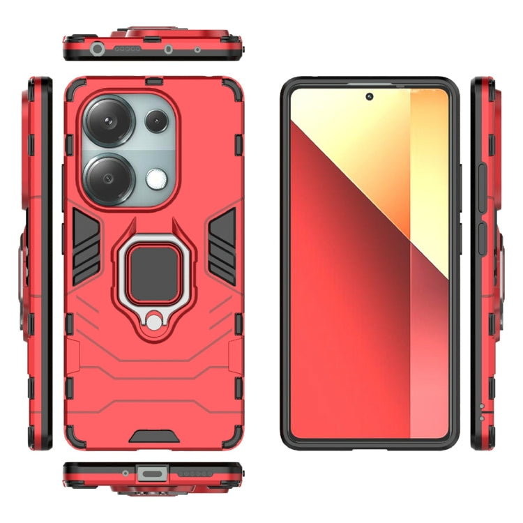 For Xiaomi Redmi Note 13 Pro 4G Global Shockproof PC + TPU Holder Phone Case(Red) - Note 13 Pro Cases by PMC Jewellery | Online Shopping South Africa | PMC Jewellery | Buy Now Pay Later Mobicred