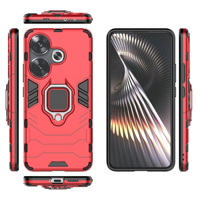 For Xiaomi Redmi Turbo 3 Shockproof PC + TPU Holder Phone Case(Red) - Xiaomi Cases by PMC Jewellery | Online Shopping South Africa | PMC Jewellery | Buy Now Pay Later Mobicred