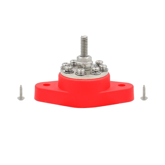 5/16 inch M8 RV Yacht 8-way Terminal Stud with 2pcs M5x20 Screws(Red) - Booster Cable & Clip by PMC Jewellery | Online Shopping South Africa | PMC Jewellery | Buy Now Pay Later Mobicred