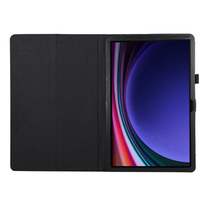 For Samsung Galaxy Tab S9+ / S10+ Litchi Texture Leather Tablet Case with Holder(Black) - Other Galaxy Tab PC by PMC Jewellery | Online Shopping South Africa | PMC Jewellery | Buy Now Pay Later Mobicred