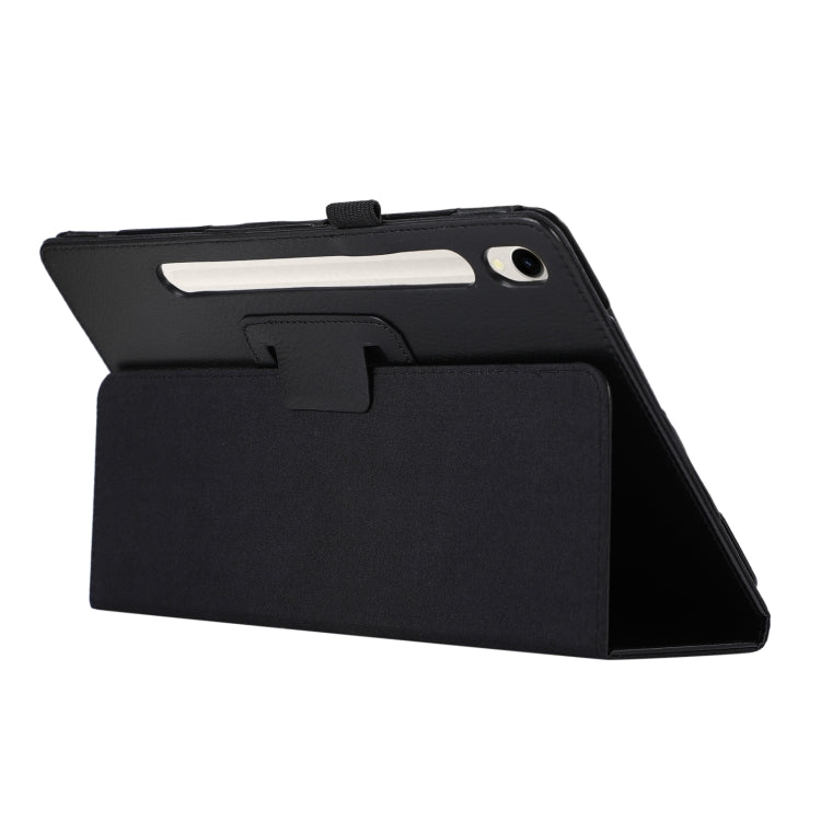 For Samsung Galaxy Tab S9+ / S10+ Litchi Texture Leather Tablet Case with Holder(Black) - Other Galaxy Tab PC by PMC Jewellery | Online Shopping South Africa | PMC Jewellery | Buy Now Pay Later Mobicred