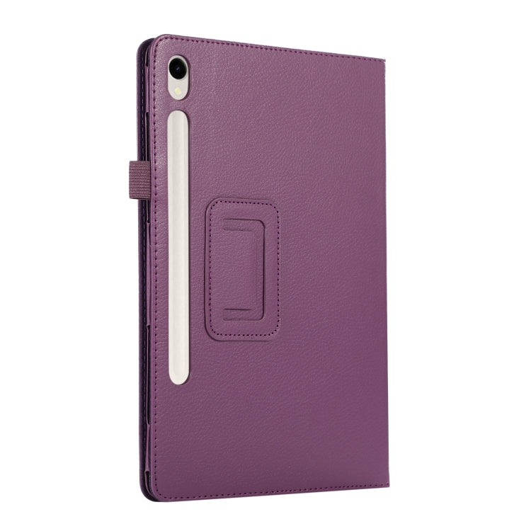 For Samsung Galaxy Tab S9+ / S10+ Litchi Texture Leather Tablet Case with Holder(Purple) - Other Galaxy Tab PC by PMC Jewellery | Online Shopping South Africa | PMC Jewellery | Buy Now Pay Later Mobicred