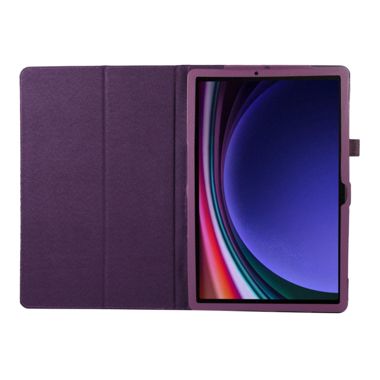 For Samsung Galaxy Tab S9+ / S10+ Litchi Texture Leather Tablet Case with Holder(Purple) - Other Galaxy Tab PC by PMC Jewellery | Online Shopping South Africa | PMC Jewellery | Buy Now Pay Later Mobicred