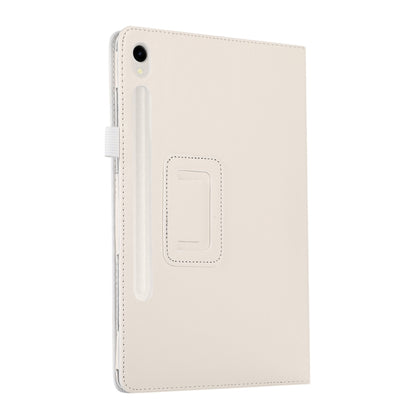 For Samsung Galaxy Tab S9+ / S10+ Litchi Texture Leather Tablet Case with Holder(White) - Other Galaxy Tab PC by PMC Jewellery | Online Shopping South Africa | PMC Jewellery | Buy Now Pay Later Mobicred