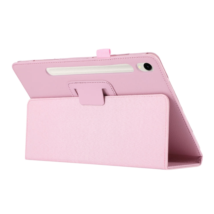 For Samsung Galaxy Tab S9 Ultra Litchi Texture Leather Tablet Case with Holder(Pink) - Other Galaxy Tab PC by PMC Jewellery | Online Shopping South Africa | PMC Jewellery