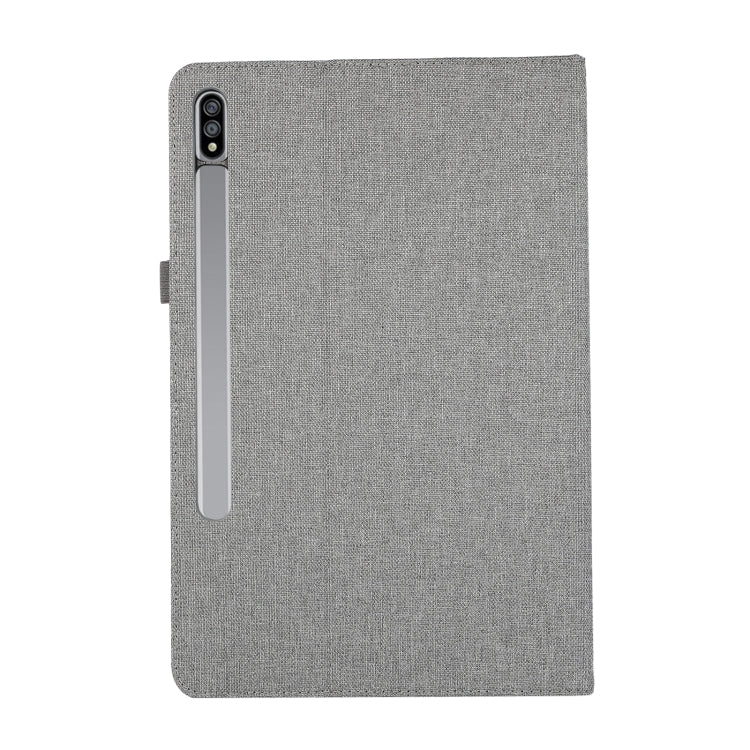 For Samsung Galaxy Tab S9 Horizontal Flip TPU + Fabric PU Leather Tablet Case(Grey) - Galaxy Tab S9 Cases by PMC Jewellery | Online Shopping South Africa | PMC Jewellery | Buy Now Pay Later Mobicred