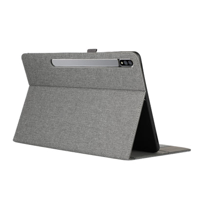 For Samsung Galaxy Tab S9 Horizontal Flip TPU + Fabric PU Leather Tablet Case(Grey) - Galaxy Tab S9 Cases by PMC Jewellery | Online Shopping South Africa | PMC Jewellery | Buy Now Pay Later Mobicred