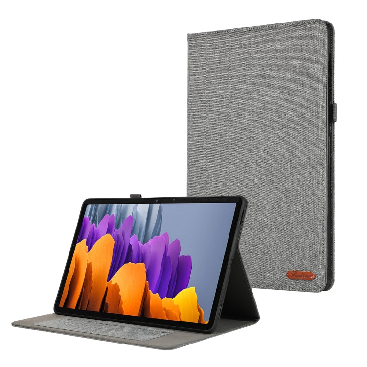 For Samsung Galaxy Tab S9+ / S10+ Horizontal Flip TPU + Fabric PU Leather Tablet Case(Grey) - Other Galaxy Tab PC by PMC Jewellery | Online Shopping South Africa | PMC Jewellery | Buy Now Pay Later Mobicred