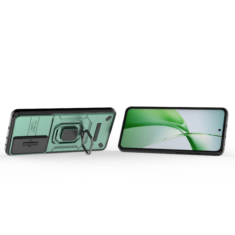 For OnePlus Nord CE4 5G Global Sliding Camshield TPU + PC Shockproof Phone Case with Holder(Green) - free shipping - PMC TechLife - Order now!