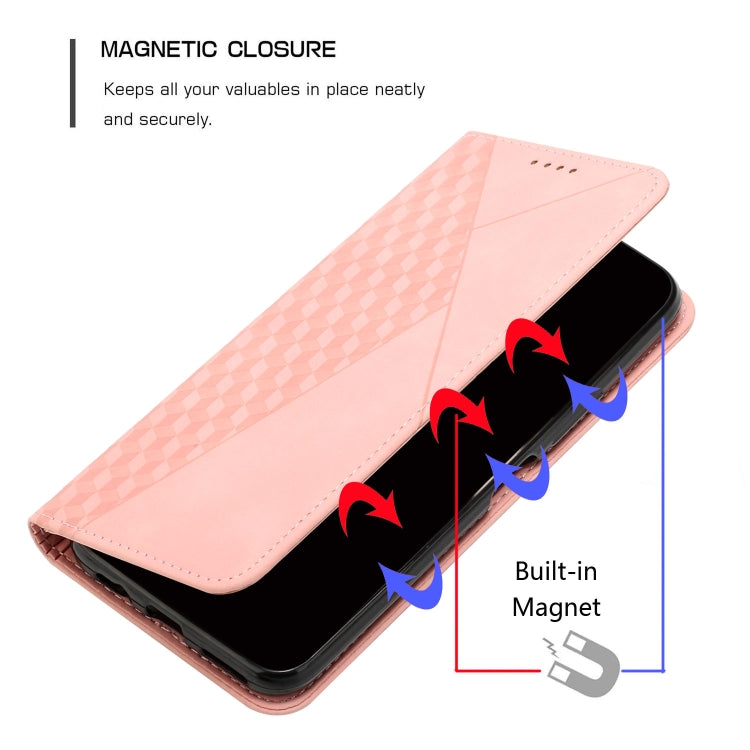 For Motorola Moto G Play 2024 Diamond Splicing Skin Feel Magnetic Leather Phone Case(Rose Gold) - Motorola Cases by PMC Jewellery | Online Shopping South Africa | PMC Jewellery | Buy Now Pay Later Mobicred