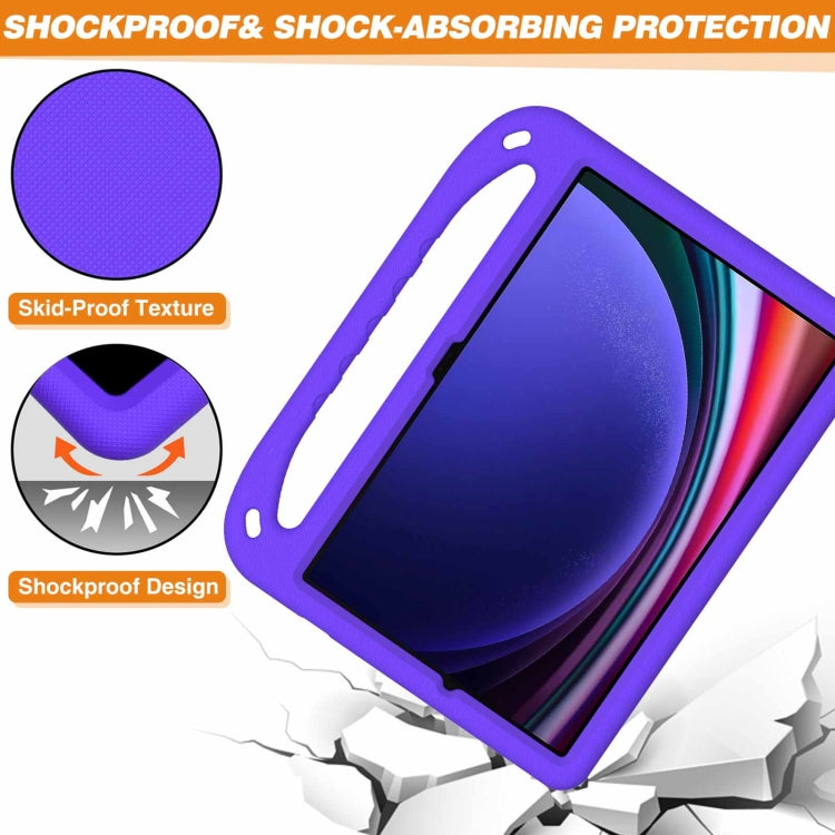 For Samsung Galaxy Tab S9+ Handle EVA Shockproof Tablet Case with Holder(Purple) - Galaxy Tab S9+ Cases by PMC Jewellery | Online Shopping South Africa | PMC Jewellery | Buy Now Pay Later Mobicred