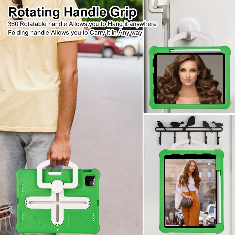 For iPad Pro 11 2024 Shield 360 Rotation Handle EVA Shockproof PC Tablet Case(Green Beige) - iPad Pro 11 2024 Cases by PMC TechLife | Online Shopping South Africa | PMC TechLife | Buy Now Pay Later Mobicred