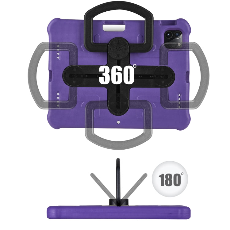For iPad Air 11 2024 Shield 360 Rotation Handle EVA Shockproof PC Tablet Case(Purple Black) - iPad Air 11 2024 Cases by PMC TechLife | Online Shopping South Africa | PMC TechLife | Buy Now Pay Later Mobicred