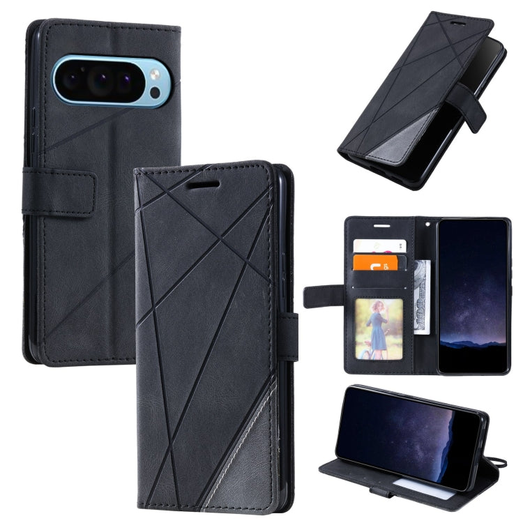 For Google Pixel 9 Pro Skin Feel Splicing Leather Phone Case(Black) - Google Cases by PMC Jewellery | Online Shopping South Africa | PMC Jewellery | Buy Now Pay Later Mobicred