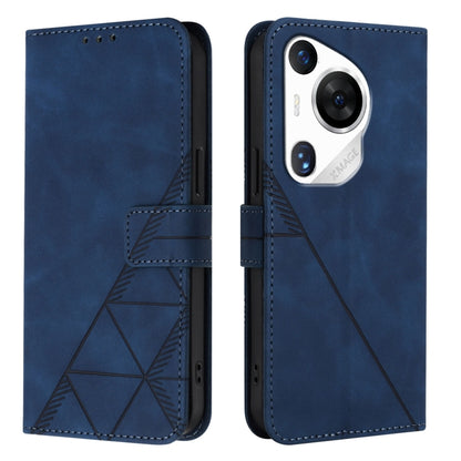 For Huawei Pura 70 Pro Crossbody 3D Embossed Flip Leather Phone Case(Blue) - Huawei Cases by PMC Jewellery | Online Shopping South Africa | PMC Jewellery | Buy Now Pay Later Mobicred