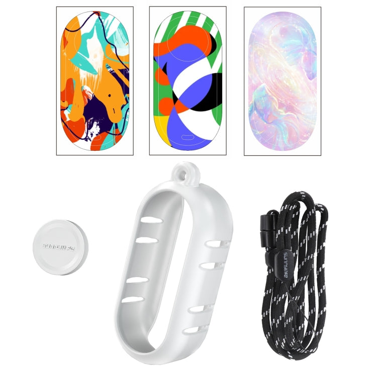 For Insta360 GO 3 Sunnylife Cooling Silicone Case Stickers Skin Wrap Lens Cover with Neck Strap(White) - Case & Bags by Sunnylife | Online Shopping South Africa | PMC Jewellery | Buy Now Pay Later Mobicred