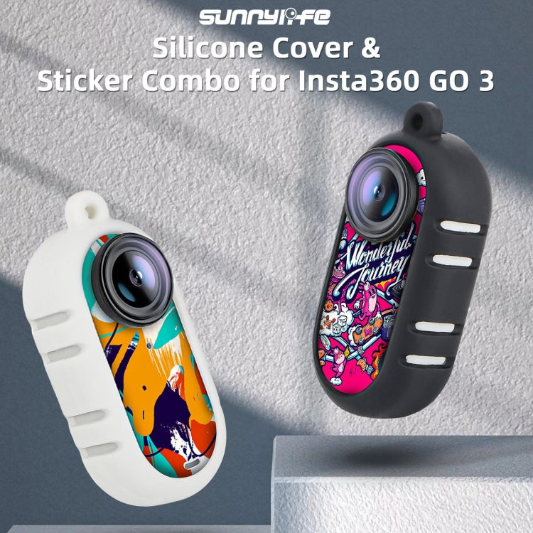 For Insta360 GO 3 Sunnylife Cooling Silicone Case Stickers Skin Wrap Lens Cover with Neck Strap(White) - Case & Bags by Sunnylife | Online Shopping South Africa | PMC Jewellery | Buy Now Pay Later Mobicred