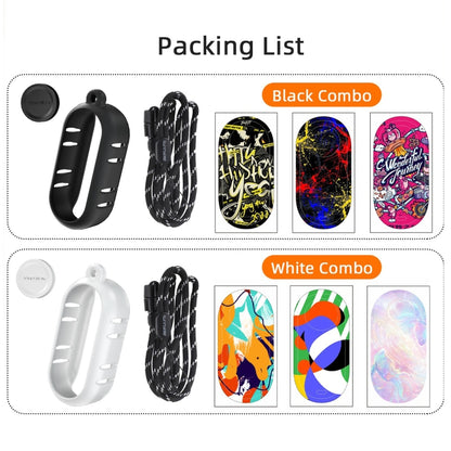 For Insta360 GO 3 Sunnylife Cooling Silicone Case Stickers Skin Wrap Lens Cover with Neck Strap(Black) - Case & Bags by Sunnylife | Online Shopping South Africa | PMC Jewellery | Buy Now Pay Later Mobicred