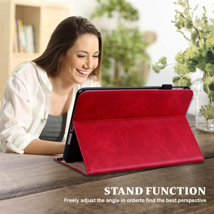 For Samsung Galaxy Tab S9 / S9 FE Solid Color Stripe Embossed Leather Tablet Case(Red) - free shipping - PMC Jewellery - Order now!