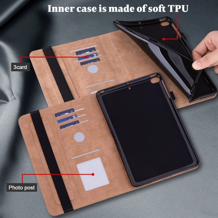 For Samsung Galaxy Tab S9 / S9 FE Solid Color Stripe Embossed Leather Tablet Case(Brown) - free shipping - PMC TechLife - Order now!