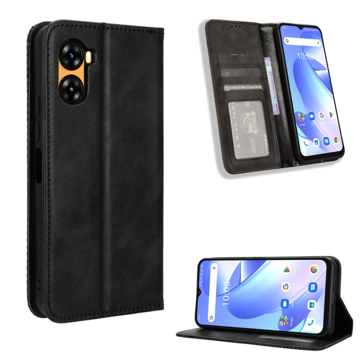 For UMIDIGI G3 / G3 Max / G3 Plus Magnetic Buckle Retro Texture Leather Phone Case(Black) - More Brand by PMC Jewellery | Online Shopping South Africa | PMC Jewellery | Buy Now Pay Later Mobicred