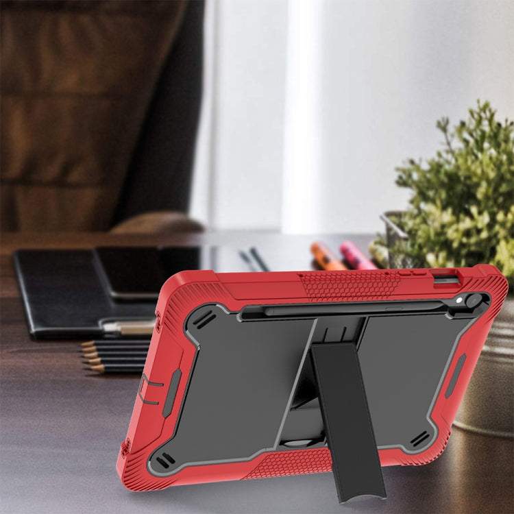 For Samsung Galaxy Tab S9 Shockproof Silicone Hybrid PC Tablet Case with Holder(Black + Red) - Galaxy Tab S9 Cases by PMC Jewellery | Online Shopping South Africa | PMC Jewellery | Buy Now Pay Later Mobicred