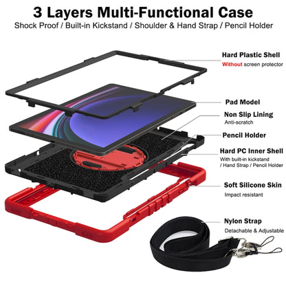 For Samsung Galaxy Tab S9+ 360 Degree Rotation PC Contrast Silicone Tablet Case(Red + Black) - Galaxy Tab S9+ Cases by PMC Jewellery | Online Shopping South Africa | PMC Jewellery | Buy Now Pay Later Mobicred