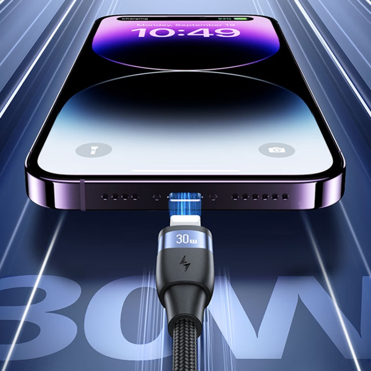 USAMS US-SJ634 U85 1.2m Type-C to 8 Pin PD30W Aluminum Alloy Fast Charging & Data Cable(Purple) - 2 in 1 Cable by USAMS | Online Shopping South Africa | PMC Jewellery | Buy Now Pay Later Mobicred