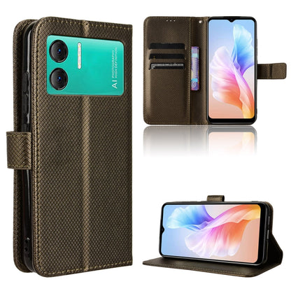 For Doogee X98 Diamond Texture Leather Phone Case(Brown) - Doogee Cases by PMC Jewellery | Online Shopping South Africa | PMC Jewellery | Buy Now Pay Later Mobicred