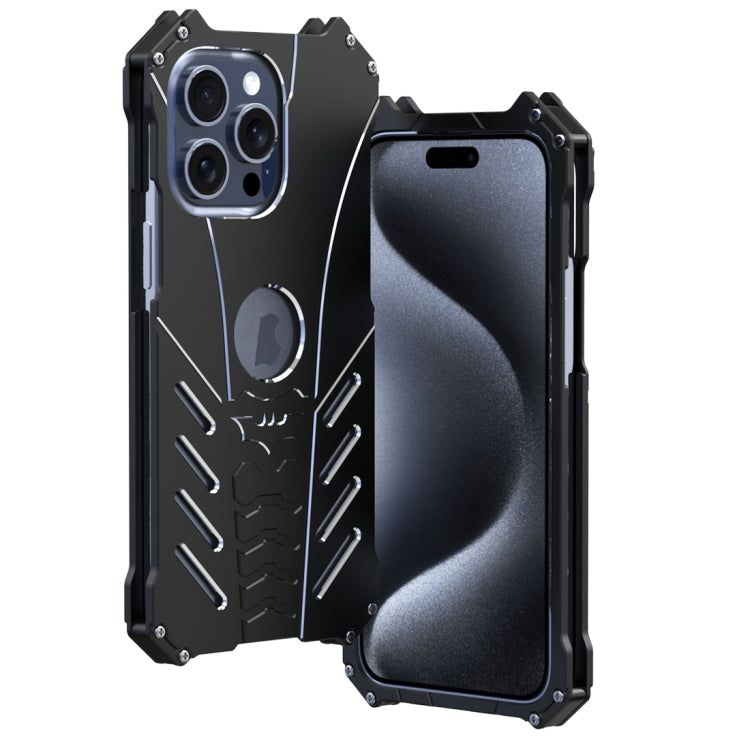 For iPhone 15 Pro Max R-JUST Batman Metal Mobile Phone Protective Case(Black) - iPhone 15 Pro Max Cases by R-JUST | Online Shopping South Africa | PMC Jewellery