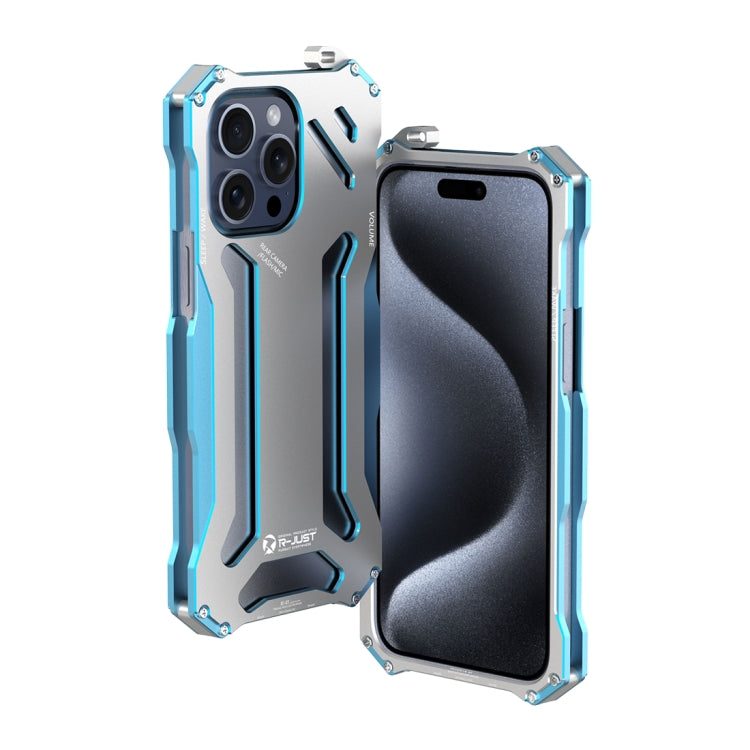 For iPhone 15 Pro Max R-JUST RJ17 Shockproof Armor Metal Phone Case(Blue) - free shipping - PMC TechLife - Order now!