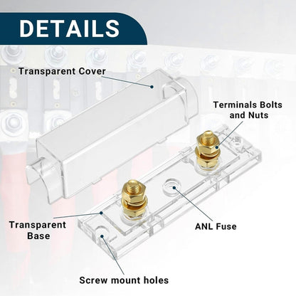 3 in 1 ANL Car Audio Modified Fuse Holder with 200A Fuse, Current:50A - Fuse by PMC Jewellery | Online Shopping South Africa | PMC Jewellery | Buy Now Pay Later Mobicred