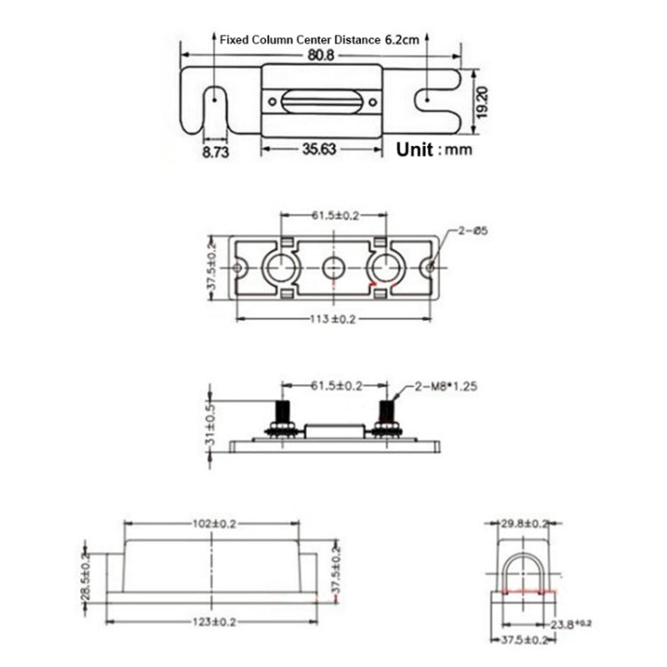 3 in 1 ANL Car Audio Modified Fuse Holder with 200A Fuse, Current:100A - Fuse by PMC Jewellery | Online Shopping South Africa | PMC Jewellery | Buy Now Pay Later Mobicred