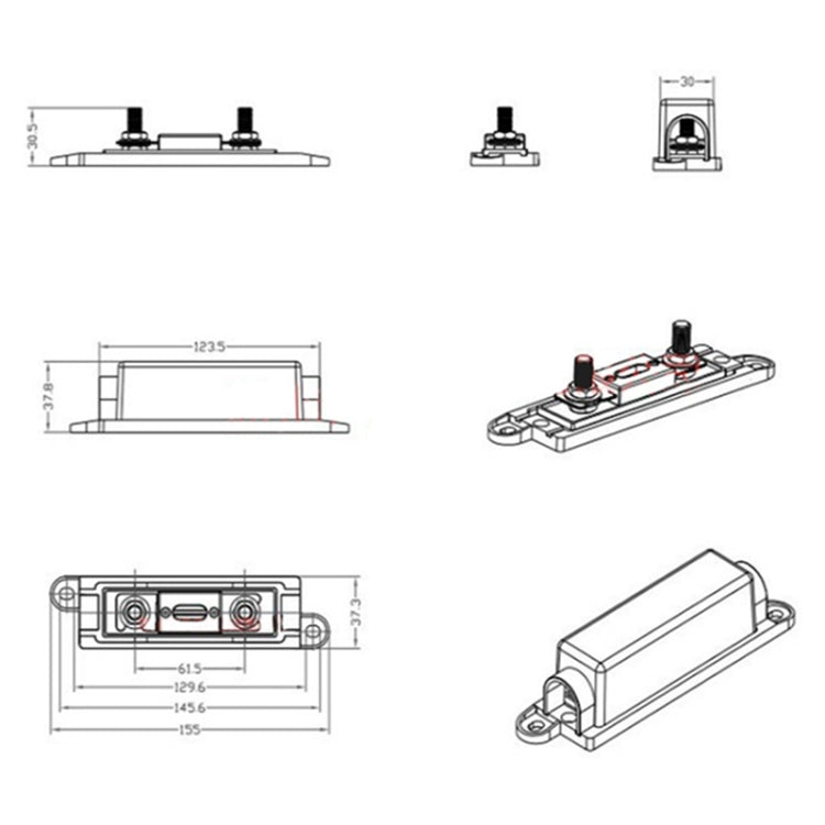 3 in 1 ANL Car Audio Modified Fuse Holder with 200A Fuse, Current:400A - Fuse by PMC Jewellery | Online Shopping South Africa | PMC Jewellery | Buy Now Pay Later Mobicred