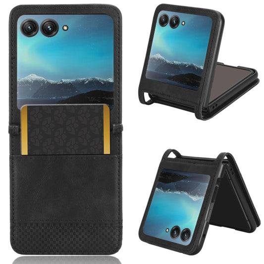 For Motorola Razr 40 Ultra Retro Texture Leather Phone Case(Black) - Motorola Cases by PMC Jewellery | Online Shopping South Africa | PMC Jewellery | Buy Now Pay Later Mobicred