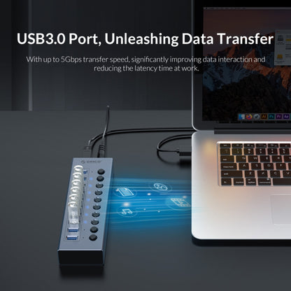 ORICO BT2U3-16AB-GY-BP 16 Ports USB 3.0 HUB with Individual Switches(UK Plug) - USB 3.0 HUB by ORICO | Online Shopping South Africa | PMC Jewellery | Buy Now Pay Later Mobicred