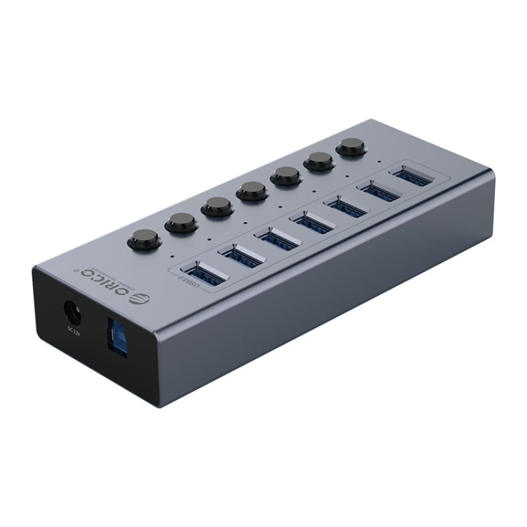 ORICO BT2U3-7AB-GY-BP 7 Ports USB 3.0 HUB with Individual Switches(EU Plug) - USB 3.0 HUB by ORICO | Online Shopping South Africa | PMC Jewellery | Buy Now Pay Later Mobicred