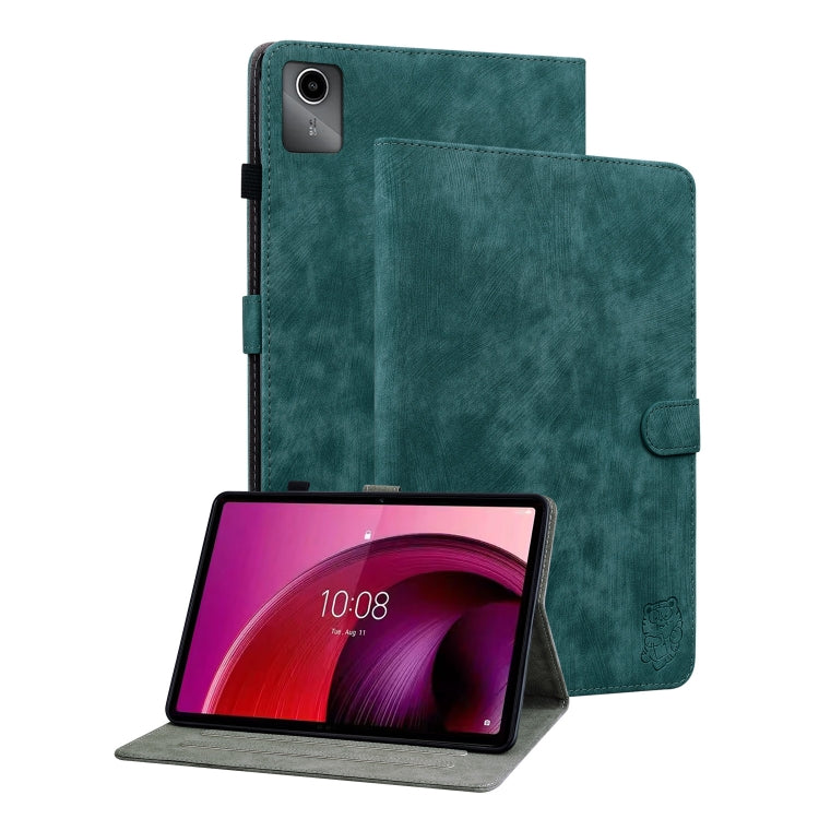 For Lenovo Tab M11/Xiaoxin Pad 11 2024 Tiger Pattern Flip Leather Tablet Case(Dark Green) - Lenovo by PMC Jewellery | Online Shopping South Africa | PMC Jewellery | Buy Now Pay Later Mobicred